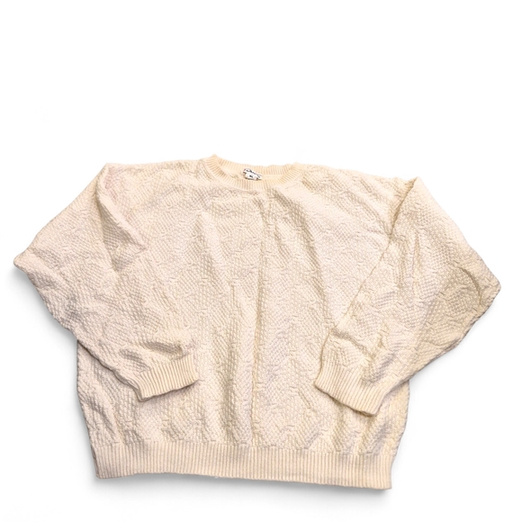 Talbots Sweaters - Vintage Cream Textured Sweater By Talbots Size XL